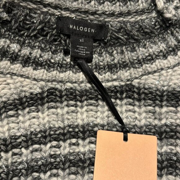 Halogen Womens Metallic Striped Sweater Size XL Rich Black - Picture 6 of 7
